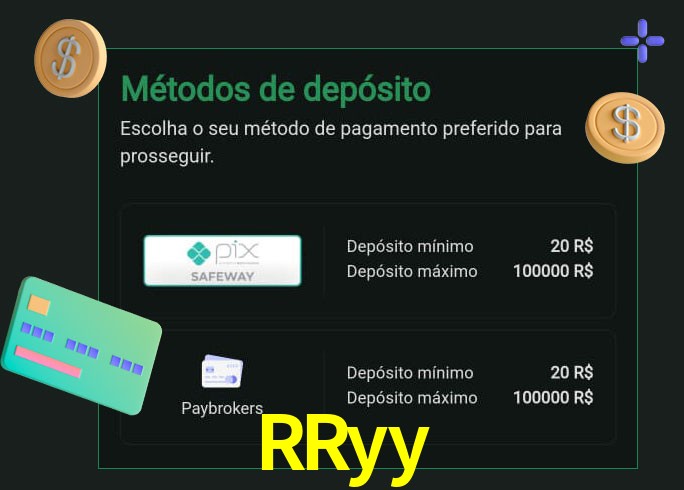 O cassino RRyy oferece uma grande variedade de métodos de pagamento